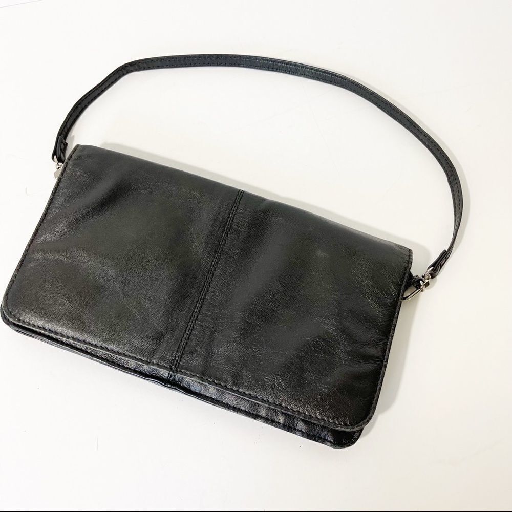 Black Leather Pelle Studio Clutch
